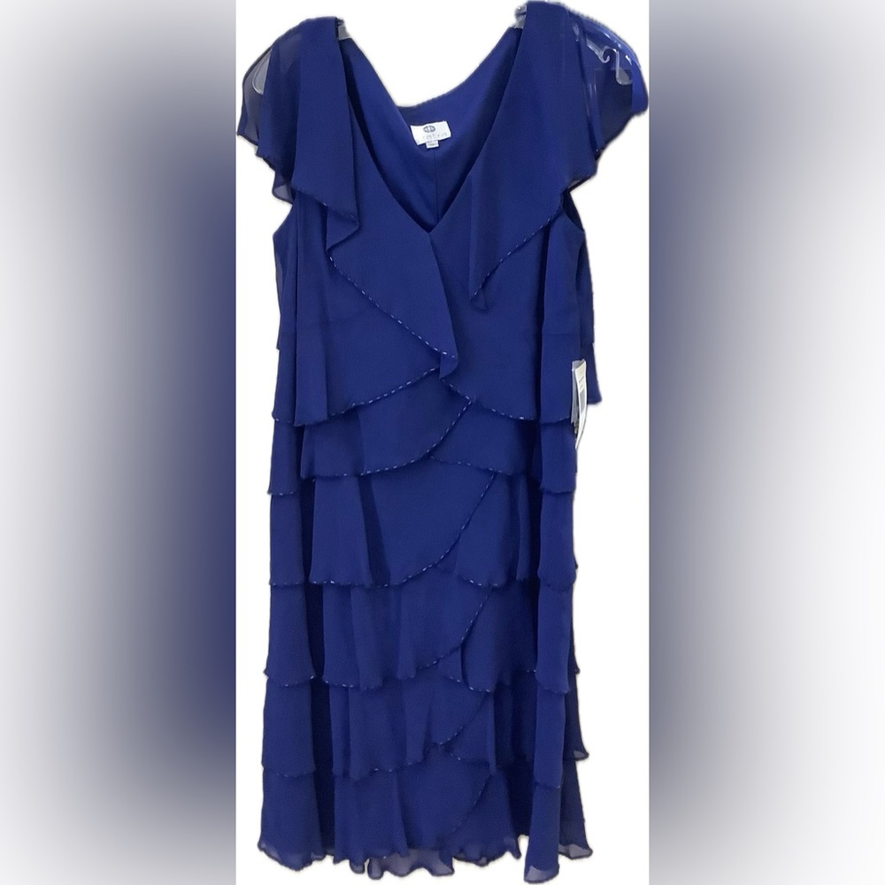 Beautifully tiered sapphire blue party dress.